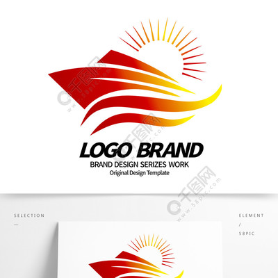 創(chuàng)意紅黃動感線條海洋輪船LOGO標(biāo)志 設(shè)計解析與免費(fèi)資源獲取